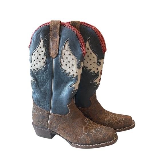 J.B. Dillon Brown multi Cowboy Boots - Picture 4 of 13